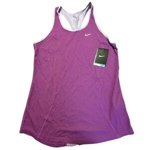 Nike Womens Dri-FIT Running Tank‎ Top Purple Racerback Mesh Size M NEW